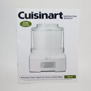 Cuisinart ICE-20 Instruction / Recipe Booklet Only